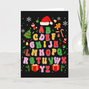 Tarjeta Maestro Navidad Alfabeto Vuelta al Colegio Fiesta