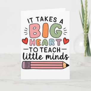 Tarjeta Maestro Se Necesita Un Gran Corazón Para Enseñar a