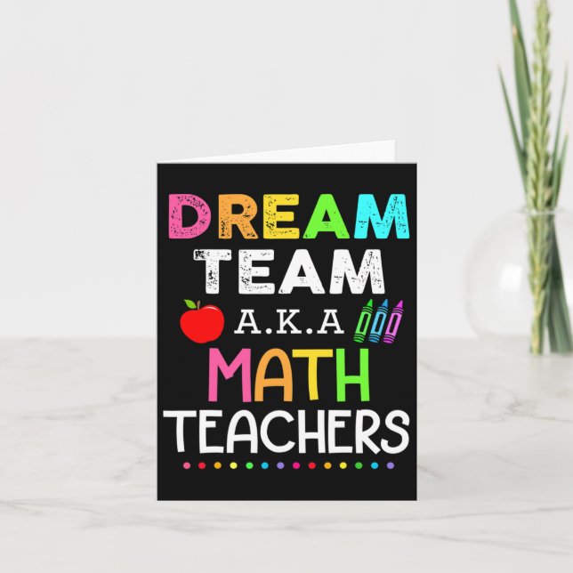 Tarjeta Maestros De Matemáticas Soñan Con El Equipo De Mae (Anverso)