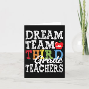 Tarjeta Maestros de tercer grado Tee Dream Team