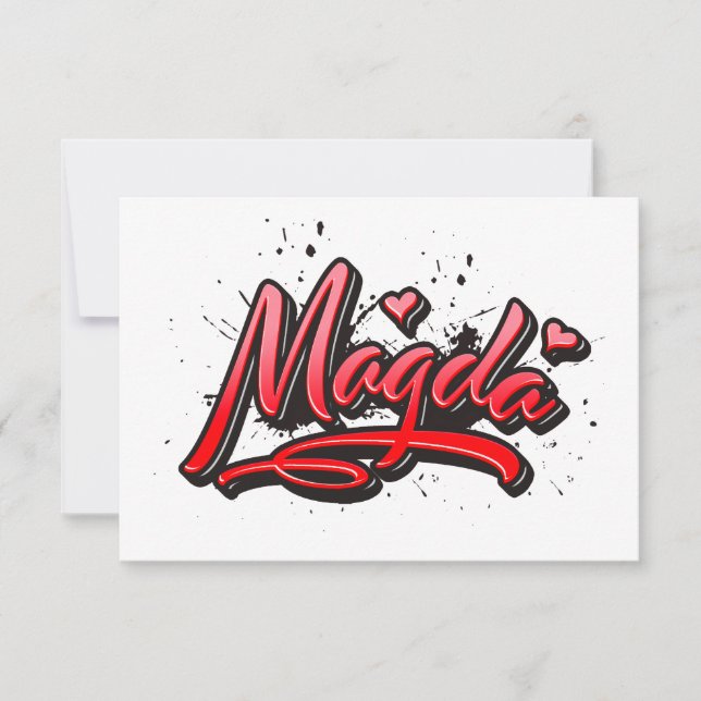 Tarjeta Magda Heart Splash Graffiti Kissen (Anverso)