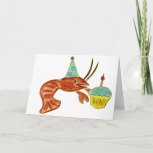 Tarjeta Magdalena de los cangrejos del cumpleaños