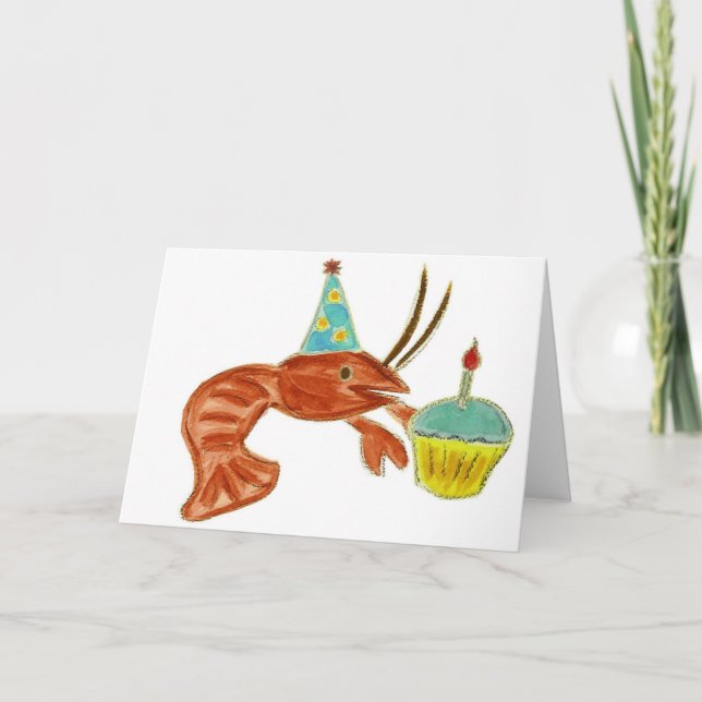 Tarjeta Magdalena de los cangrejos del cumpleaños (Anverso)