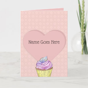 Tarjeta Magdalena de Tratamientos Dulces con Corazón de Am