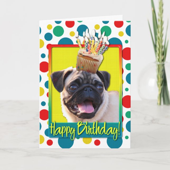 Tarjeta Magdalena del cumpleaños - barro amasado (Anverso)