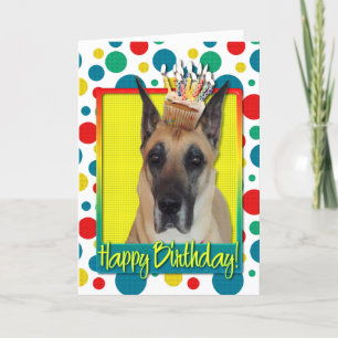 Tarjeta Magdalena del cumpleaños - great dane