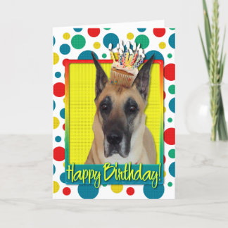 Tarjeta Magdalena del cumpleaños - great dane