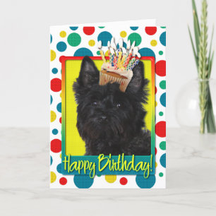 Tarjeta Magdalena del cumpleaños - mojón Terrier - Rosco