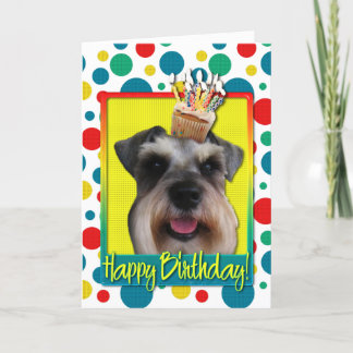 Tarjeta Magdalena del cumpleaños - Schnauzer