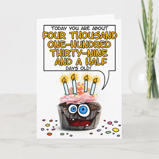 Tarjeta Magdalena del feliz cumpleaños - 11 años (Anverso)