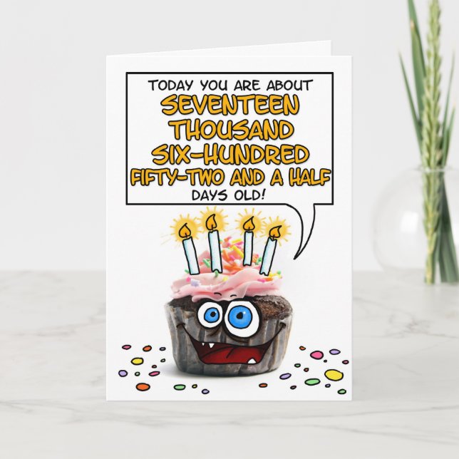 Tarjeta Magdalena del feliz cumpleaños - 48 años (Anverso)