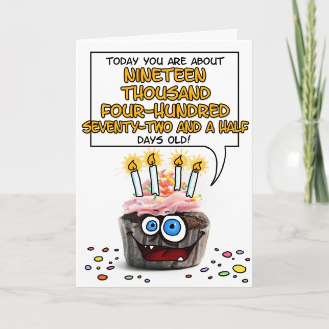 Tarjeta Magdalena del feliz cumpleaños - 53 años (Anverso)
