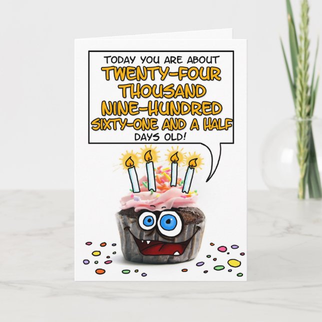 Tarjeta Magdalena del feliz cumpleaños - 68 años (Anverso)