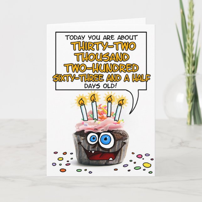 Tarjeta Magdalena del feliz cumpleaños - 88 años (Anverso)