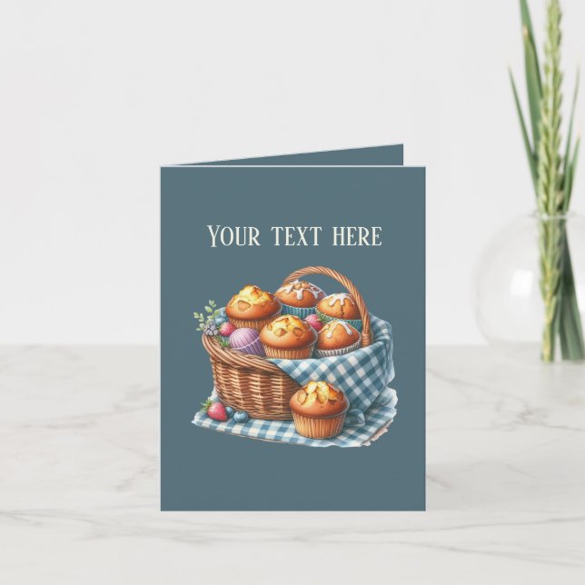 Tarjeta Magdalenas Cute Bakery personalizables (Anverso)