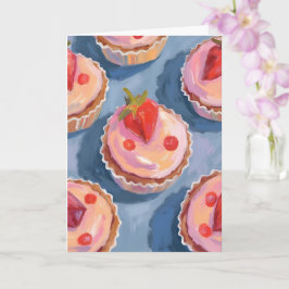 Tarjeta Magdalenas de Fresa | Acuarela de Frutas de Celebr