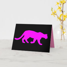 Tarjeta Magenta Cougar Puma Walking Silhouette