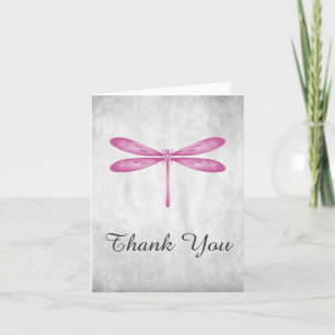 Tarjeta Magenta Dragonfly Gracias