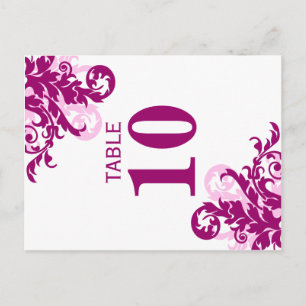 Tarjeta Magenta Flourish Table Number