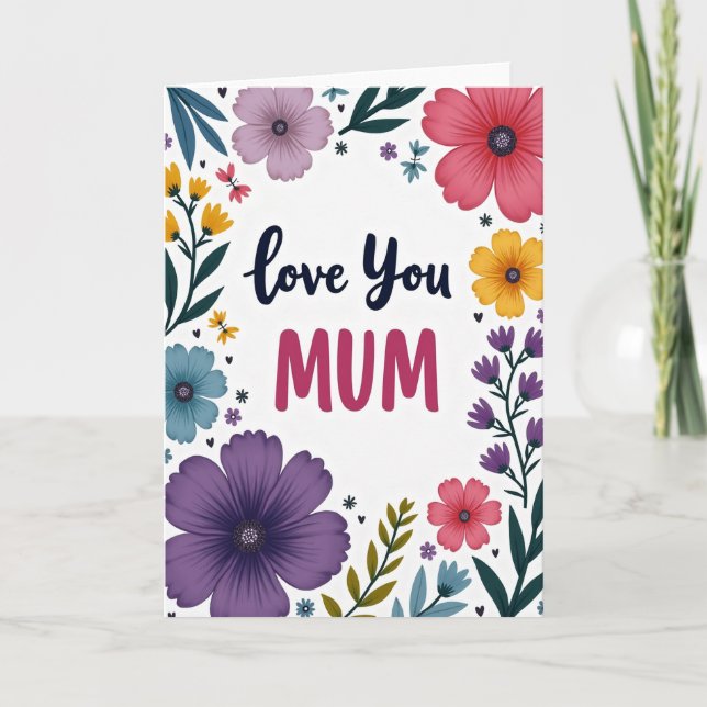 Tarjeta Magenta Love You Mum Card (Anverso)