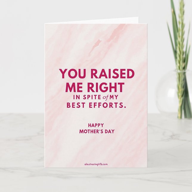 Tarjeta Magenta Mothers Day Message Card (Anverso)