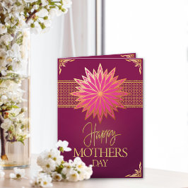 Tarjeta Magenta rosa elegante y Día de la Madre Personaliz