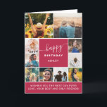 Tarjeta Magenta simple cumpleaños 10 cuadrícula de collage<br><div class="desc">Cuadrícula moderna de collage de fotos color salmón rosa10 de cumpleaños magenta con colores editables y tipografía moderna.</div>