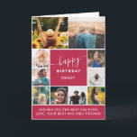 Tarjeta Magenta simple cumpleaños 10 cuadrícula de collage<br><div class="desc">Cuadrícula moderna de collage de fotos color salmón rosa10 de cumpleaños magenta con colores editables y tipografía moderna.</div>