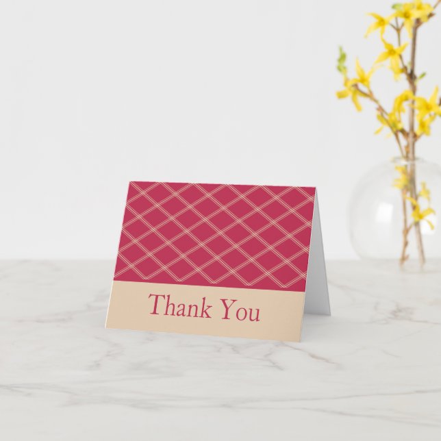 Tarjeta Magenta y Tan Art Deco Line Diamantes de Arte Grac (flor amarilla)