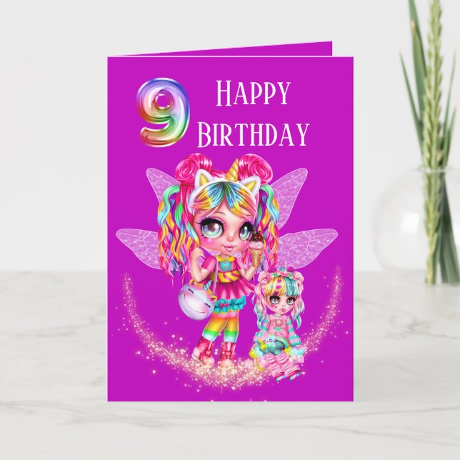 Tarjeta Magia de anime arco iris del 90º cumpleaños (Anverso)
