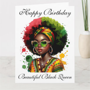 Tarjeta Magia de Chica Negra Cumpleaños Hermana Mujer Mela