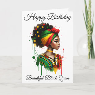 Tarjeta Magia de Chica Negra Cumpleaños Hermana Mujer Mela