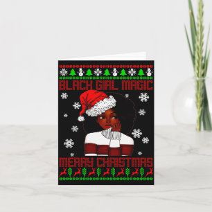 Tarjeta Magia de Chica Negra Navidad Fea Africana American