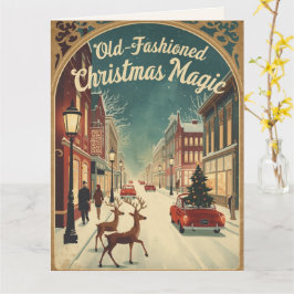 Tarjeta Magia de Navidad Clásica; Saludo Navideño