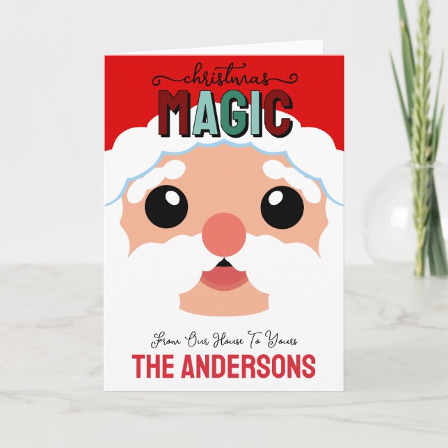 Tarjeta Magia de Navidad con Santa Personalizado (Anverso)
