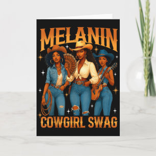 Tarjeta Magia de vaquera negra melanina Juneteenth occiden