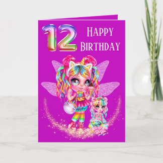 Tarjeta Magia del arco iris del doceavo cumpleaños del had