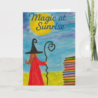 Tarjeta Magic at Sunrise – Watercolor Witch Greeting