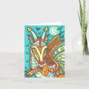 Tarjeta MAGIC CANDY CORN DRAGON, HALLOWEEN FANTASY Blank
