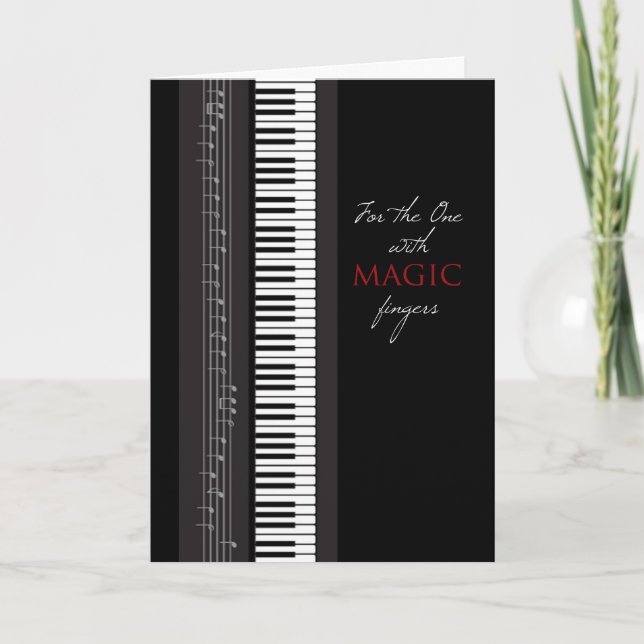 Tarjeta Magic Fingers Piano Happy Birday (Anverso)