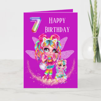 Tarjeta Mágica de anime arcoíris lindo hada de séptimo cum