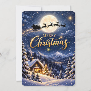 🌙🎄 Tarjeta Mágica de Navidad con Luz de Luna ❄️✨