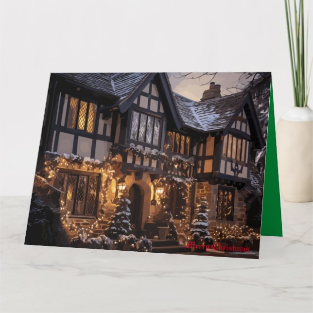 Tarjeta Mágica de Navidades Rústicos (Anverso)