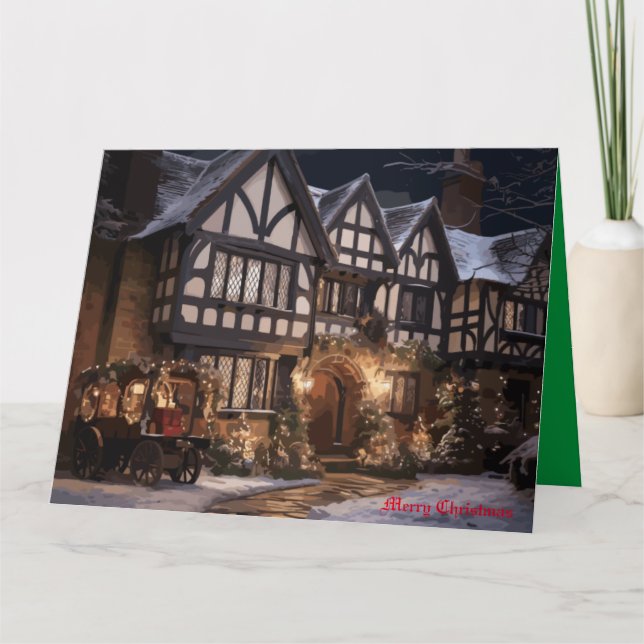 Tarjeta Mágica de Navidades Rústicos (Anverso)