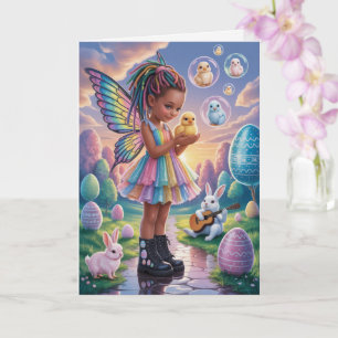 Tarjeta Mágica de Pascua de Hadas de Fantasía para