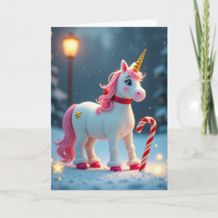 Tarjeta Mágica de Unicornio de Navidad