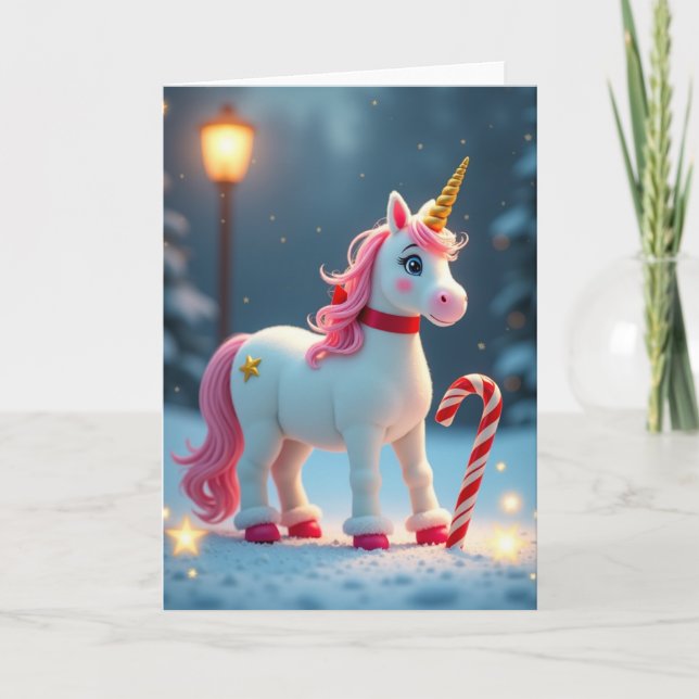 Tarjeta Mágica de Unicornio de Navidad (Anverso)