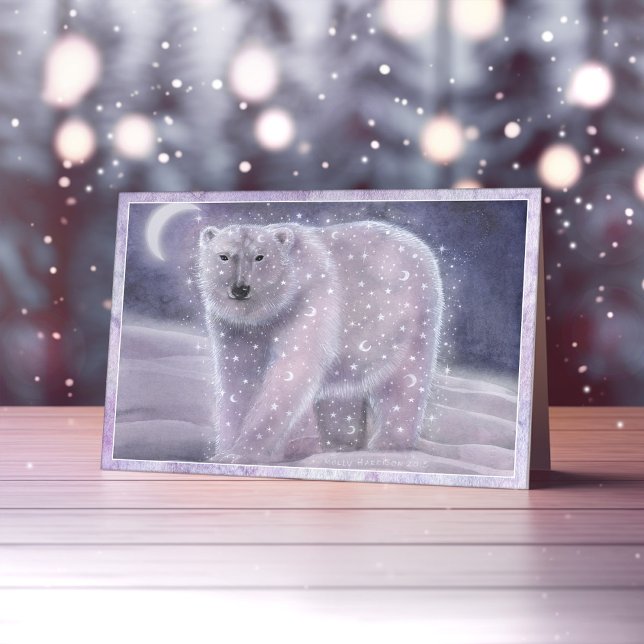Tarjeta mágica del invierno del oso polar del oso (Subido por el creador)