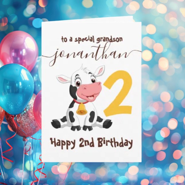 Tarjeta Magical celebración de cumpleaños de vaca para nie ( precious birthday card featuring that cute cow design)