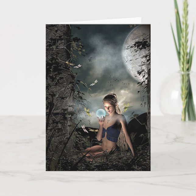 Tarjeta Magical Fairy Tale Full Moon Friendk Card Blank (Anverso)